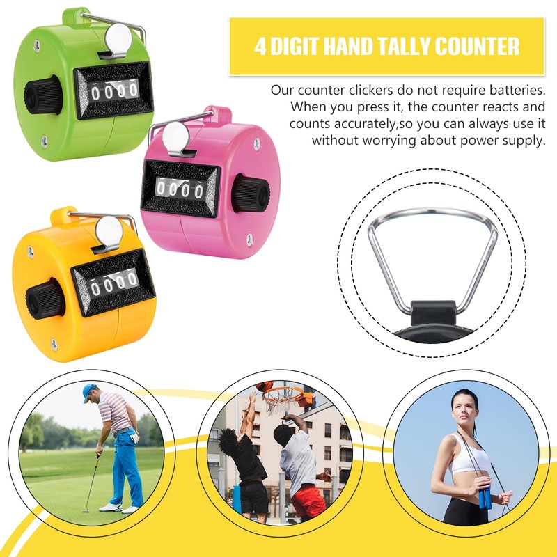 TOODOO 6 Pack Hand Tally Counter 4 Digit Mechanical Palm