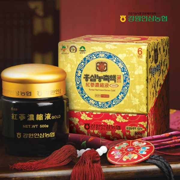 [Gangwon Ginseng Agricultural Cooperative] Red ginseng concentrate gold 500g made from 6-year-old fresh ginseng / [강원인삼농협] 6년근 수삼으로 만든 홍삼 농축액 골드 500g