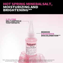 Nobaton Powdered salt 1.5% Whitening Toothpaste，24h Fresh Breath, Enamel Repair, Gum Health, Stain Eraseryellow teeth，Dental recommendation:_1.5% powder salt ampoule toothpaste