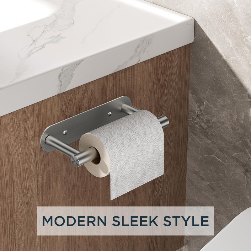 FORIOUS Toilet Paper Holder, Adhesive or Screw Wall Mount Pivoting