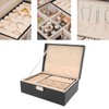 Double Layer Jewelry Box Soft PU Leather Jewelry Storage Organizer