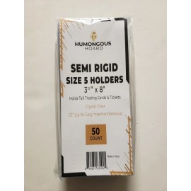 Humongous Hoard 50 Humongous Hoard 3 1/2 x 8 Ticket Semi-Rigid Topload Holders Toploaders Size 5