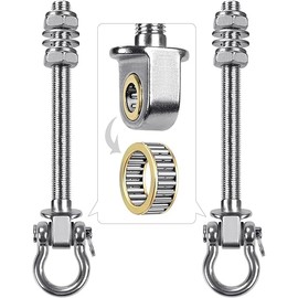 SELEWARE Heavy Duty Bearing Swing Hangers, 2 Pack Stainless Steel Hooks for Wood and Steel Beam, Sets Hardware for Hammock, Yoga, Porch, Heavy Bag, 7" x M2/5", 1500LB Capacity