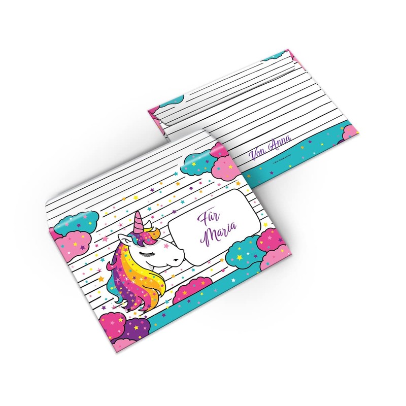 Letter Paper Set A5 with Envelopes Children's Unicorn for Girls