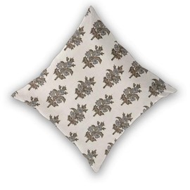 Sunshineyan Brown Gray Floral Pillow Covers 18 x 18 Inch Set of 2, Flower Leaves Block Print Decorations Throw Pillow Covers Outdoor Farmhouse Cushion Case Linen Square Decor for Home Couch Sofa