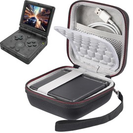 CBDYWVR Hard Carrying Case for Anbernic RG35XXSP/RG35XXSP Flip/Gameboy Advance SP Retro Handheld Game Console, Travel Storage Box for RG35XXSP with Mesh Bag-Case Only (Black02)