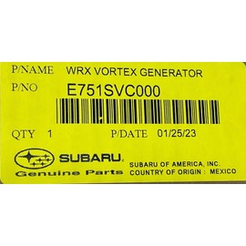 Subaru OEM Vortex Generator 2022 2023 WRX Genuine E751SVC000