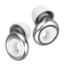 Ear Plugs Noice Cancelling Reusable Hear Protection for Sleeping, Snoring, Travel, Swimming & Concert | 25dB Noise Reduction with 5 Inner Rings 8 Ear Tips (XS/S/M/L) - Silver