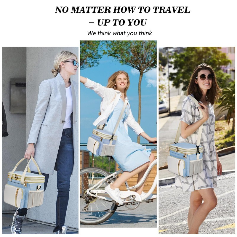 LOKASS Lunch Box for Women, 16L, Double Deck Expandable Insulated