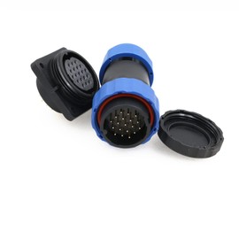 ZBLZGP SD28 19 Pin Industrial Electrical Connector Waterproof IP68 Power LED Outdoor Plug Socket Male Female 28mm Square Panel Mount Connector