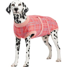 Kuoser Dog Recovery Suit for Female Male Dogs, Post-Surgery Bodysuit for Spay Neuter, Dog Onesie After Surgery, Anti-Licking Pet Surgical Recovery Suit, Pink XL