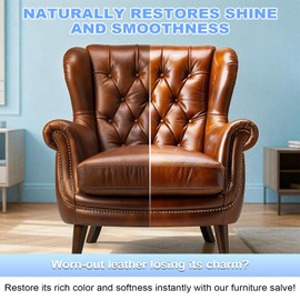 SHABEIBEI 8 OZ Furniture Salve with Brush for Leather Wood, Natural Polisher and Conditioner for Leather Couch and Furniture- Repair Salve with Brush and Towel