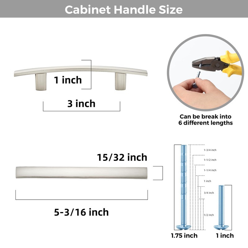 Ravinte Decor 30 Pack Cabinet Handles 3" Hole Center -