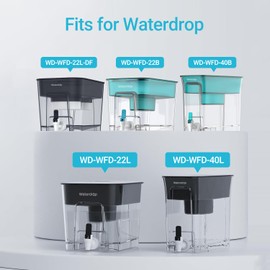 AQUA CREST Water Filter Replacement for All Waterdrop Pitcher and Dispenser Filtration System, Fits Waterdrop WD-PF-01A Plus, Reduces PFAS, PFOA/PFOS, Chlorine, Last Up to 200 Gallons (Pack of 2)