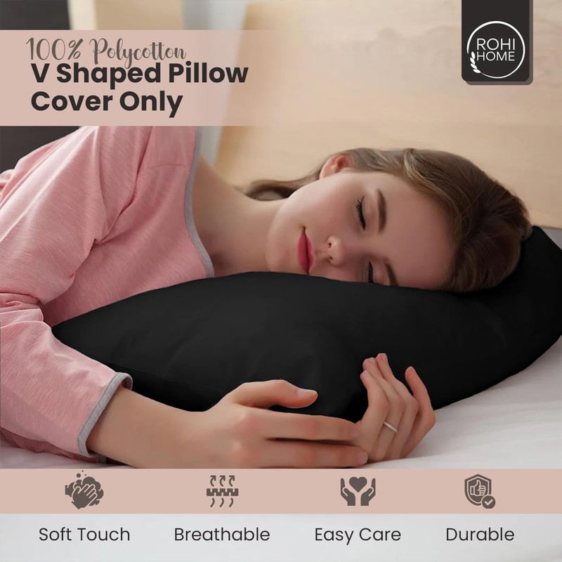 Rohi Plum V Shaped Pillowcase – Soft & Breathable V