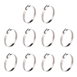 Winlong Stainless Steel 2.5'' Hose Clamps, 10PK SAE 40 Worm Gear Hose Clamps Adjustable 2 Inch-3 Inch (51-76mm) for Automotive Plumbing, 2 1/2'', 2 3/4’’, 2 1/4'' Hose Clamps