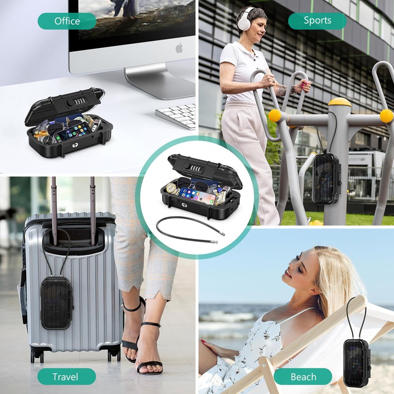 ORIA Portable Safe with 4 Digit Combination Code, Key Safe