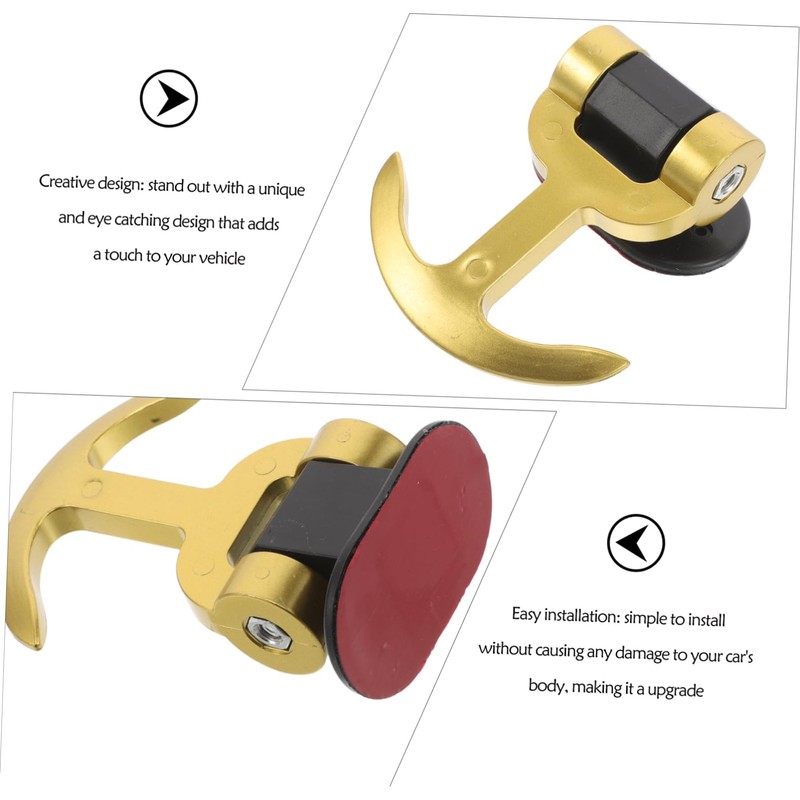 ULTECHNOVO Golden Car Towing Hook Shaped Auto Trailer Ring Unique