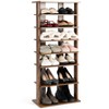 KOTEK 7 Tiers Tall Shoe Rack, Narrow Wooden Entryway Shoe