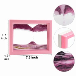 ANXUS Moving Sand Art Liquid Motion Bubbler, Flowing Sand Art Picture Desktop Sensory Calming Fidget Toys (Pink)