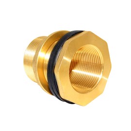 Hooshing Brass Bulkhead Fitting 1" Female 1-1/4" Male Water Tank Connector Theaded with Rubber Ring