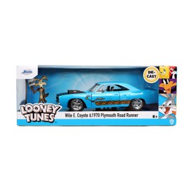 Jada 1:24 Diecast 1970 Plymouth Roadrunner con Figura Wile E Coyote