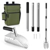 Metal Detector Scoop & Multifunctional Metal Detecting Waist Pouch,Long Handle