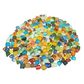 Mixed Color Mosaic Tiles, 1.1 lbs – Hand-Painted Crystal Glass Tiles, Unique Shapes, Ideal for DIY Crafting, Bathroom, Kitchen, Living Room, Garden, Outdoor Decor (Hand-Painted)