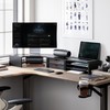 Fenge Dual Monitor Stand, 2-Tier Corner Monitor Riser with Drawer