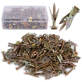 200PCS Self Drilling Drywall Anchors Screws Kit, 100 Anchors and 100 Screws for Heavy Duty, Upgraded Zinc Plated Steel,No Drill Needed,Perfect for TV, Bike, Shelf Straps, Cabinet & Fixing Curtains