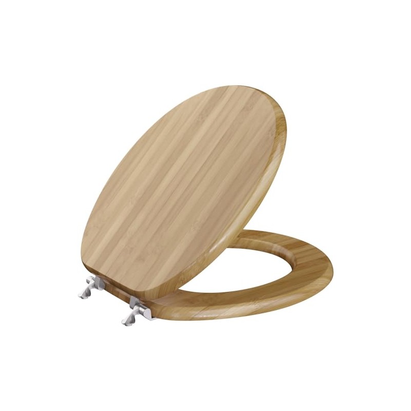 Comfort Seats C3B2R220BN Toilet Seat, Round, Rattan Bamboo