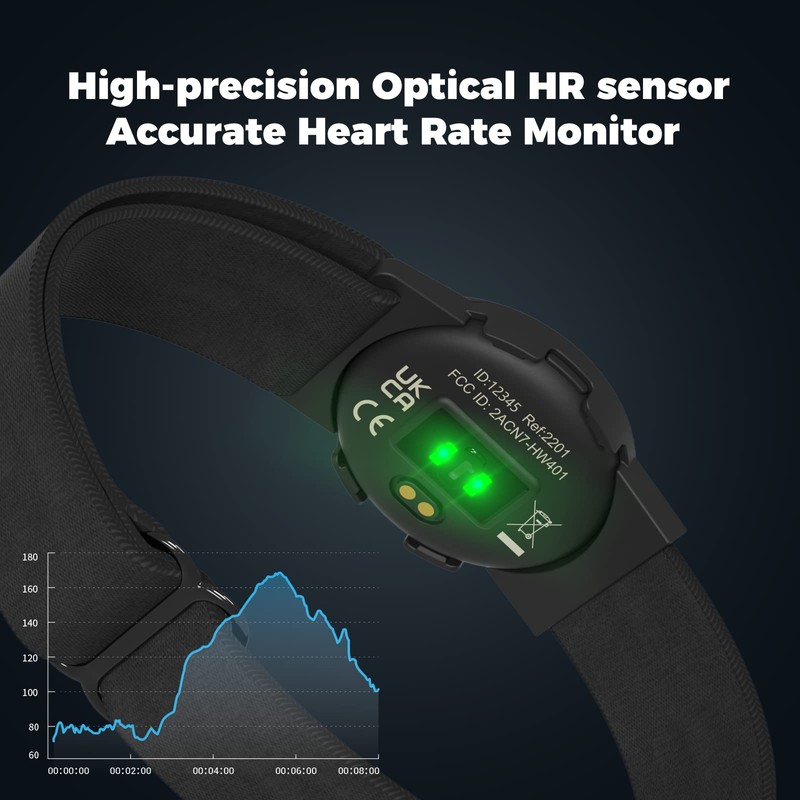 moofit HW401 Heart Rate Monitor Armband, IP67 Waterproof, Support Bluetooth/ANT+,