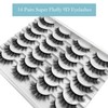 False Eyelashes Fluffy Faux Mink Lashes, Yasnai Natural Eyelashes，14 Pairs