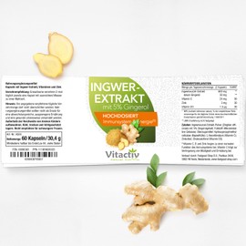 Ginger Extract 500 - More than 160 Nutrients in a Tuber - High Dose - 60 Capsules (Monthly Pack)