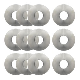 LC LICTOP 2.6" Round Split Flange Stainless Steel Wall Mounted Faucet Escutcheons Plate Pipe Plumbing Cover for Balcony Kitchen Bathroom Garden Pond Pool - Fit for Pipe Diameter of 1.1-Inch,12Pcs