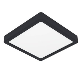 Eglo LED Ceiling Light Fitting Fueva 6, Square Ceiling lamp, Flush Light Fixture, Plastic in Black and White, Ceiling Lighting Warm White-Cold White, 22x22 cm