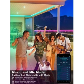 Ledagic Outdoor Led Strip Lights Waterproof 300ft, Ip68 Outside Led Light Strip Waterproof with Remote and App Control, Exterior Music Syne RGB Led Rope Lights for Bathroom, Party Home Decor (2*150ft)