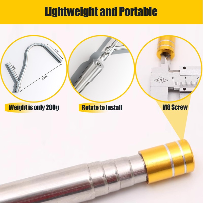 Canlaten·U Snake Hook Grabber Tool - 60 Inches Extensible Stainless
