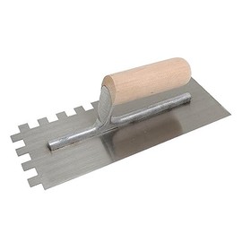 MARSHALLTOWN QLT Notched Trowels - Spot Welded (11 x 4-1/2), Wood Handle, Square Notch (13mm X-Notch, 13mm Y-Notch, 13mm Z-Notch), Curved Handle Style, NT975