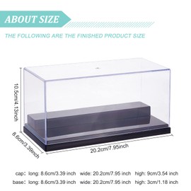 OLYCRAFT Clear Acrylic Display Case Box Dupstproof Protection Showcase with Black Base Countertop Box Cube Organizer Stand Riser Model Boxes for Action Figures 9x20x11cm