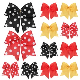 Ceenna 12 Pcs Christmas Bows Decoration 6 Inch Ribbons Gift Bows Tie Garland Glitter Hanging Wreaths Ornaments for Tree Outdoor Indoor Home Party DIY Crafts Gift Wrapping (Fashion Style)