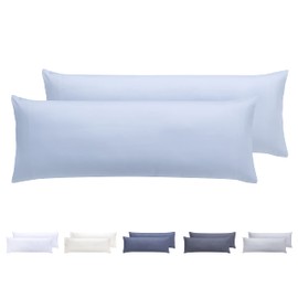 Todocama 2 Pillow Cases Extra Soft Microfiber Hypoallergenic Set of 2 Pillowcases 90x40cm Light Blue