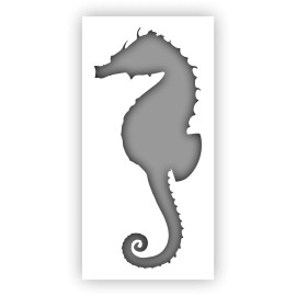 Seahorse Animal Ocean Stencil - Choose a Size - Laser-Cut Reusable Plastic - 12" x 6"