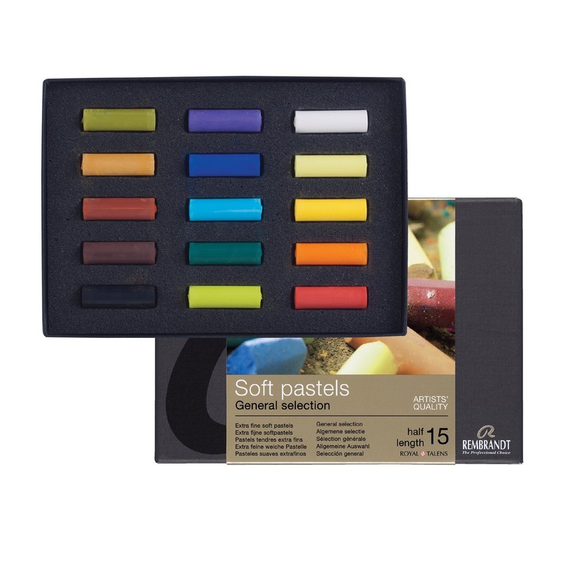 Rembrandt Soft Pastel Cardboard Box Set - 15 Half Stick
