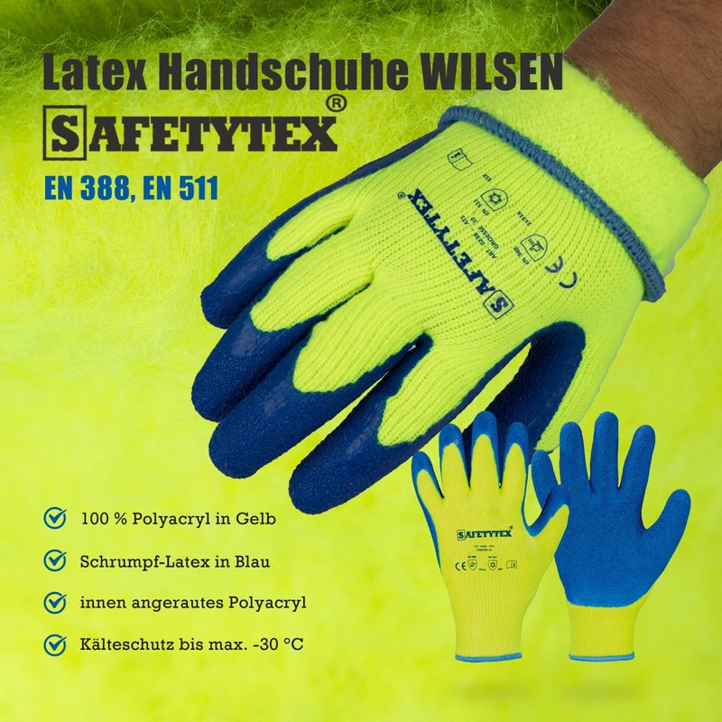 Safetytex Winter Work Gloves - Lined Cold Protection Gloves -