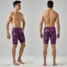 Onvous Men's Pink Zebra Swim Jammers Size 28-38 | Men's Athletic Swimwear Jammer | Mens Jammer for Swimming