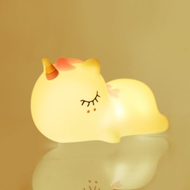 PVOGRT Night Light for Kids Baby Bathroom LED Colorful Night Light 7 Corlors Cute Unicorn Night Light for Nursery,Rechargeable Kids Bedroom Lamp