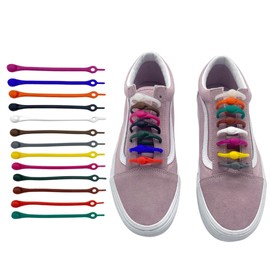 Ravenox No Tie Silicone Shoelaces - Tieless Slip-On Laces for Adults (White) - Elastic for Sneakers & Flats - One Size Fits All, Unisex