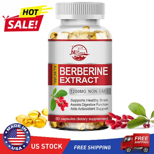 NATURE'S LIVE Premium Berberine HCL Extract 60 Softgels Healthy Cholesterol,