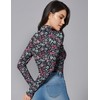 Womens Mock Turtleneck Under Tops(Black Floral,L)